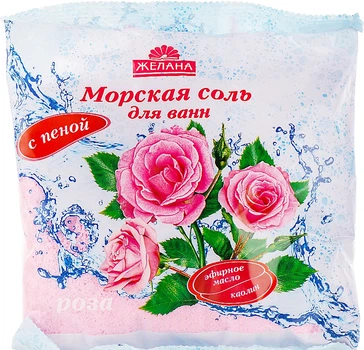 Морська сіль для ванн з піною "Роза" - Желана 500g (117499-52127)