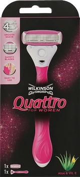 Одноразові станки для гоління, 1+1 шт. - Wilkinson Sword Quattro for Women Gift Box (1003178-83195)