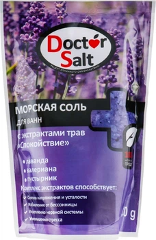 Морская соль для ванн с экстрактами трав "Спокойствие" - Doctor Salt 530g (567223-19941)