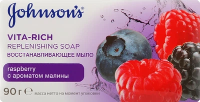 Восстанавливающее мыло с экстрактом малины - Johnson’s® Body Care Vita-Rich Soap 90g (211363-74622)