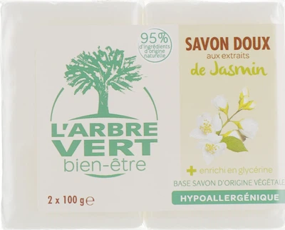 Тверде мило "Жасмин" - L'Arbre Vert Jasmine Bio Soap 2x100g (583591-31018647)