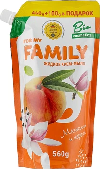 Рідке мило для рук і тіла "Магнолія та персик" - Family (дой-пак) 560g (1021075-43190)