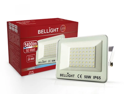 Прожектор светодиодный Bellight 50W 6500K белый IP65, LED прожектор для улицы, фасада, двора, склада и парковки