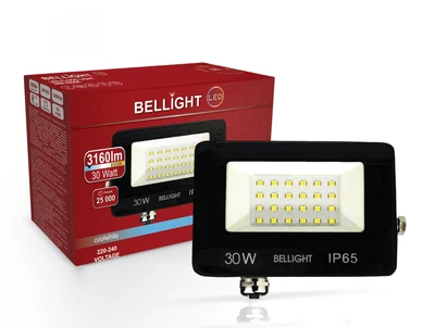 Прожектор светодиодный Bellight PRO 30W 6500K IP65, LED прожектор для улицы, фасада, склада, парковки и рекламных щитов