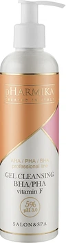 Очищувальний гель для обличчя - pHarmika Gel Cleansing Bha/Pha & Vitamin F 5% Рн 3.0 250ml (1016507-42951)