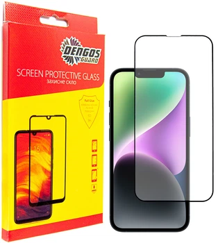 Захисне скло для смартфона Apple iPhone 14 DENGOS Black (TGFG-230)