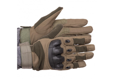 Тактичні рукавиці T-Gloves розмір XL олива (повнопалі воєнні з закритими пальцями осінь-зима для воєнних ЗСУ) EFTGO11