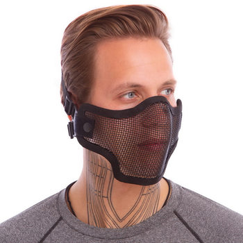Маска защитная пол-лица из стальной сетки для пейнтбола Zelart Action CM01 Black