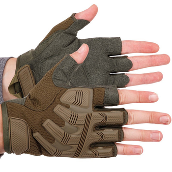 Тактичні рукавички з відкритими пальцями Zelart Action 8808 розмір XL Olive