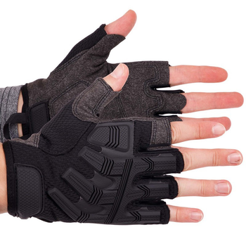 Тактичні рукавички з відкритими пальцями Zelart Action 8808 розмір XL Black