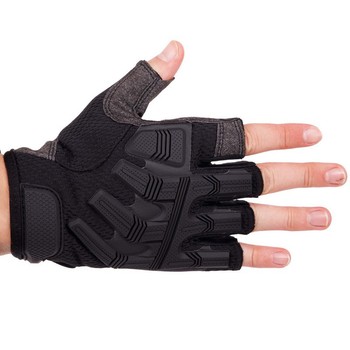Тактичні рукавички з відкритими пальцями Zelart Action 8808 розмір XL Black