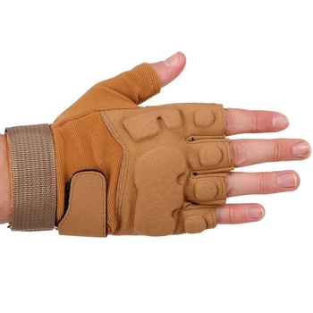 Тактичні рукавички з відкритими пальцями Zelart Action 8811 розмір M Khaki