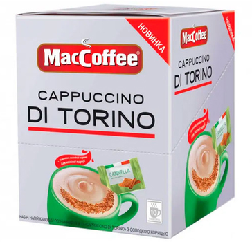 Кофейный напиток 3в1 MacCoffee Cappuccino Di Torino со сладкой корицей 25 г x 10 шт (888729002264)