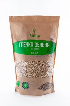 Гречка зеленая органическая без глютена 800 г TM Ahimsa
