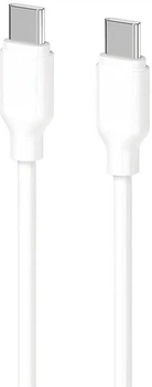 Кабель 2E USB-C - USB-C Glow 60W 1m White