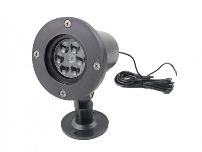 Лазерный проектор стробоскоп белые снежинки для улицы и помещений Outdoor Lawn White Snowflake Light черный