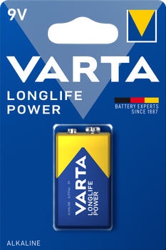 Батарейка крона VARTA LONGLIFE POWER 9V блістер 1 шт