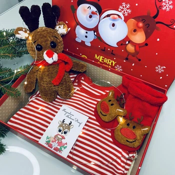 Новорічний дитячий подарунковий набір Gift HUB Бебі бокс для новонародженої дитини 3-6 міс Б05