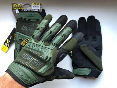 Тактические перчатки Полнопалые M-Pact защитные Mechanix MX-FDE, L Олива