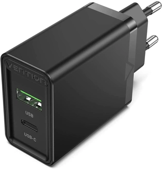 Зарядное устройство Vention USB Type C + QC4.0 (18-20W) Black (FBBB0-EU)