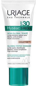 Тональный крем Uriage Hyséac 3-Regul Soin Global Teinté SPF 30 Уход за жирной кожей 40 мл (3661434005534)