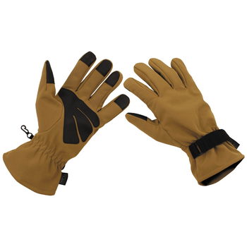 Тактические перчатки MFH Softshell с частичным усилением койот р-р S (15780R_S)