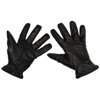 Зимові тактичні шкіряні рукавички MFH стійкі до порізів чорні утеплені (15610_XL)