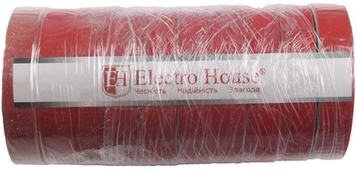 Изолента Electro House 18 мм x 50 м 10 шт Красная (EH-AHT-1841)
