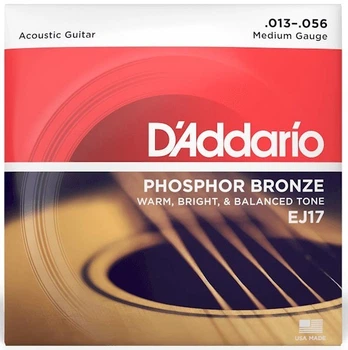 Струны для акустической гитары D'Addario EJ17 PHOSPHOR BRONZE MEDIUM (13-56)