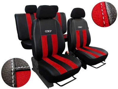 Авточехлы из эко кожи GEELY FC 2006-2011 (2002-2011) Pok-ter GT line с красной вставкой