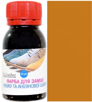 Краска для замши анилина нубука велюр DrLeather Aniline Dye 40мл Желтый с коричневым F008 0002