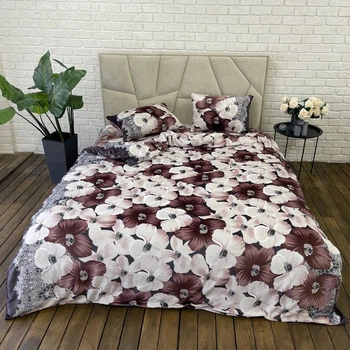 Плюшевое постельное белье микрофибра Cappone Цветы 200х220 см