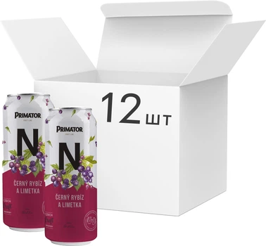 Primator Black Currant Lime безалкогольне світле пастеризоване фільтроване 0,5 л × 12