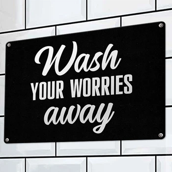 Табличка металева Wash your worries away 26х18,5 см