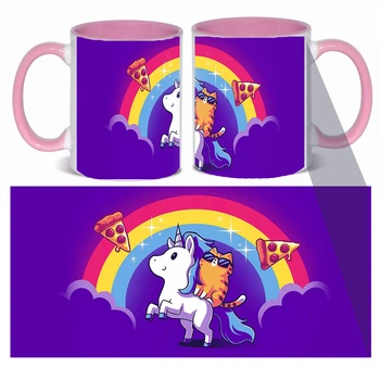 Чашка цветная внутри Единорог Unicorn (zc0011)