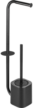 Стойка для ёршика и бумаги TRENTO Black (Tr58651)