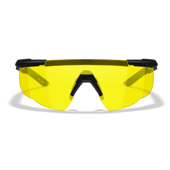 Защитные баллистические очки для большей четкости и контрастности Wiley X Saber Advanced, желтые линзы в черной оправе