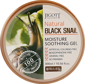 Гель для лица и тела с экстрактом муцина черной улитки - Jigott Natural Black Snail Moisture Soothing Gel 300ml (853939-2449)