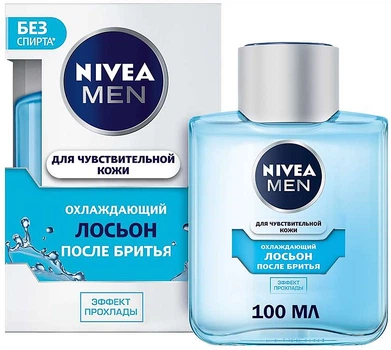 Охлаждающий лосьон после бритья для чувствительной кожи - Nivea For Men After Shave Lotion 100ml (302131-34845)
