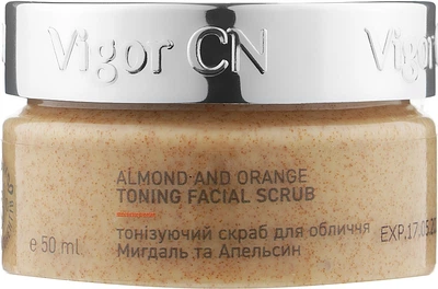 Vigor Cosmetique Naturelle Тонізуючий скраб для обличчя "Миндаль та апельсин" 100ml (61829-2255)