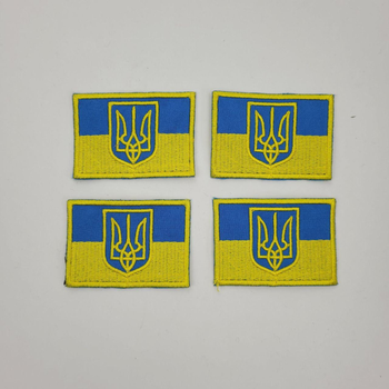 Шеврон на липучках Прапор з гербом ЗСУ (ЗСУ) 20221814 6677 4х6 см