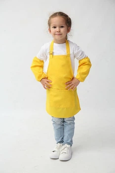 Детский фартук с нарукавниками жёлтого цвета (2-5 лет)