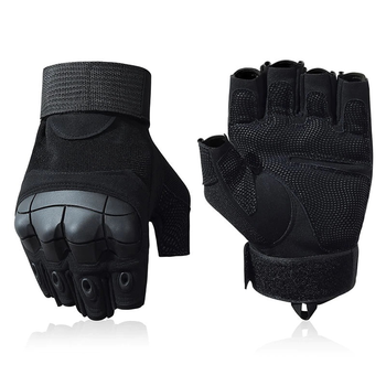 Перчатки тактические армейские с открытыми пальцами черные размер L безпалі тактичні перчатки TPKBL