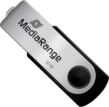 Флеш память USB MediaRange 32GB USB 2.0 Black/Silver (MR911)