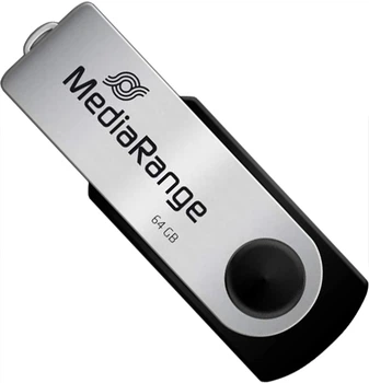 USB флеш-накопичувач MediaRange 64GB Black/Silver (MR912) 303922