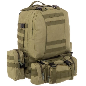 Тактичний рюкзак 55 л рейдовий з підсумками, що від'єднуються (50 х 34 х 15+10 см) Оливковий ZK-5504