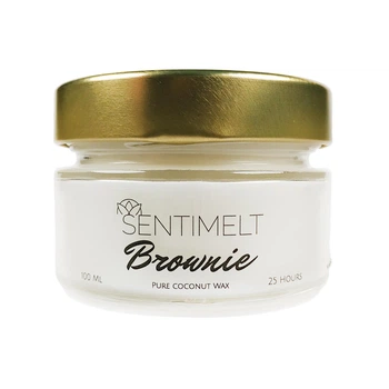 Ароматична кокосова свічка з дерев'яним ґнотом SENTIMELT Brownie 100 г (SM110BRW)