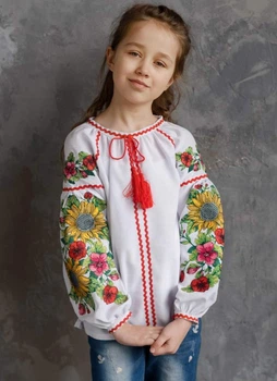Вишиванка на дівчинку Vyshyvanka 110 Біла 4344