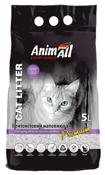 Наповнювач для котів 5 л Бентонітовий білий Animall з ароматом лаванди