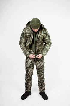 Тактическая военная куртка Бушлат зимний SoftShell Пиксель ВСУ 46 размер Козак